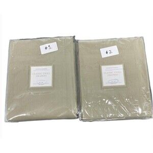 Restoration Hardware Classic Cotton Twill Tab Top Drapery 50” x 96” Set